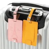 Fashion Adjustable Multi-Color Plane Boarding Pass Suitcase Tag Luxury Travel Named Baggage Tags Blank Pu Leather Luggage Tag