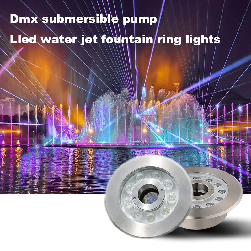 Stainless steel underwater fountain light RGB LED pool lighting DMX512 IP68 waterproof 12W 18W fountain landscape light