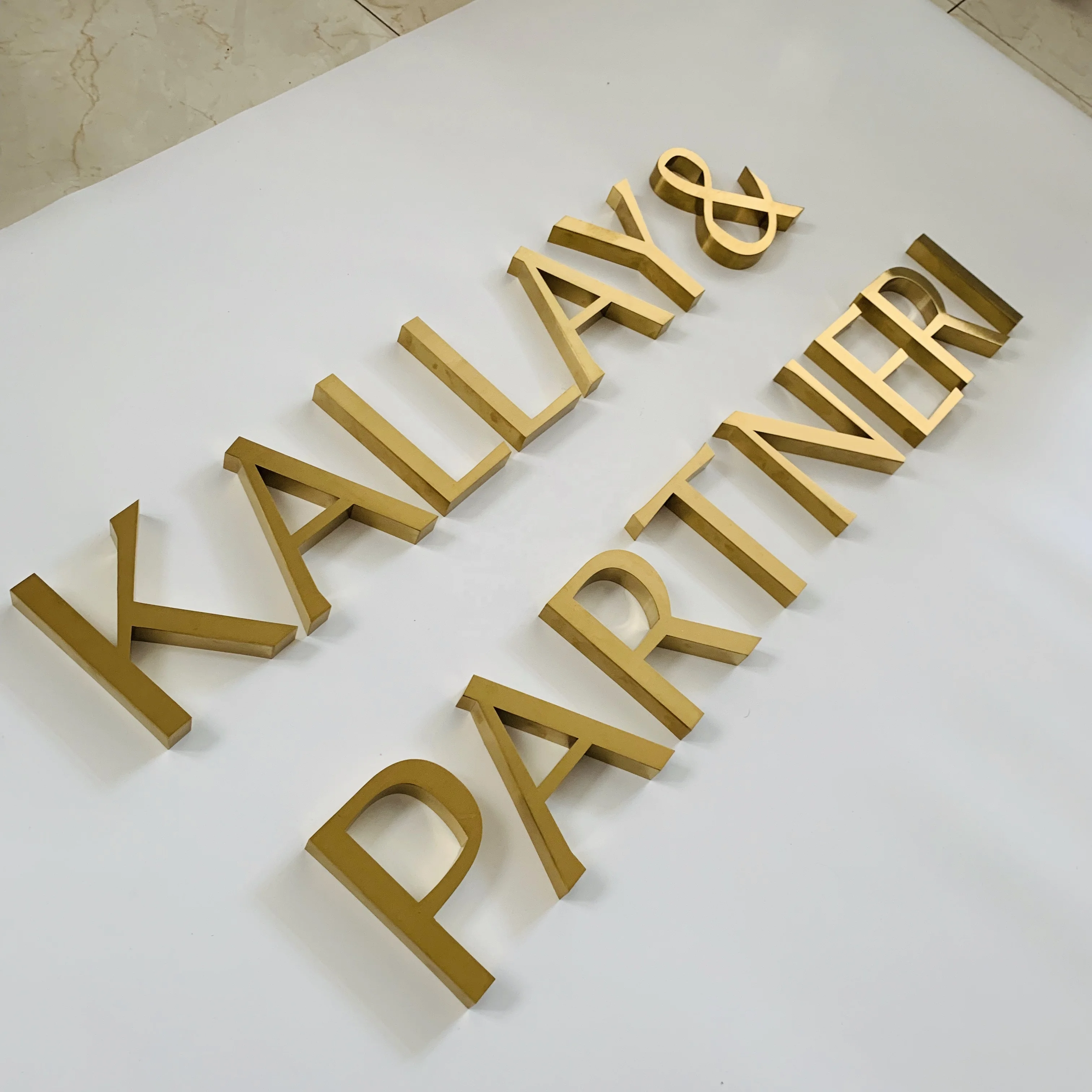 indoor rooms sign board english letters golden channel letter metal letter led logo channel sign modul building