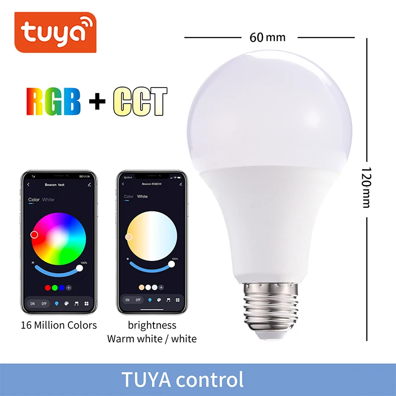 Tuya Wifi Smart Home B22 E27 10W Light Bulb Ball Bubbles CCT+RGB LED Ball Bubble Lamp Dimming Led Smart Bulb