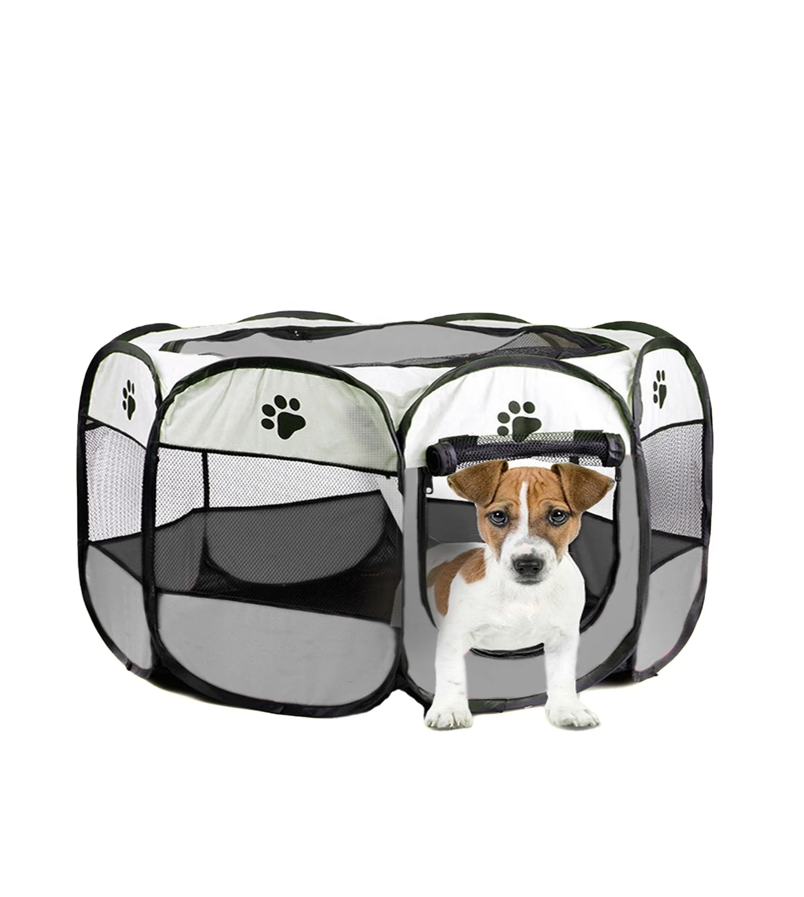 
Upgraded Portable Foldable Pet Playpen - Removable Roll Up Shade Cover Quality Pet Play Pen for Dogs and Cats 