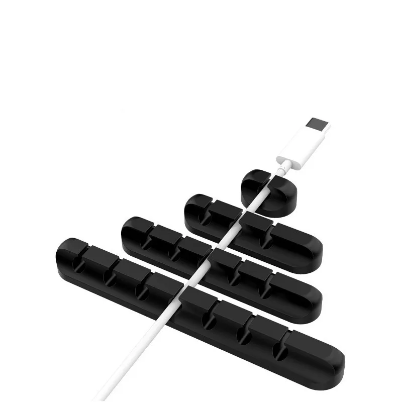 Wholesale Desktop Cable Clips Winder Organizer Silicone Cable Holder For USB Charging Cable Mouse Headphone Earphone Wire Cord