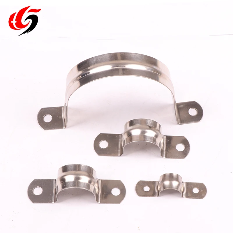 Customized heavy duty galvanized Stainless Steel Bending Stamping Part U type metal steel saddle pipe clamp