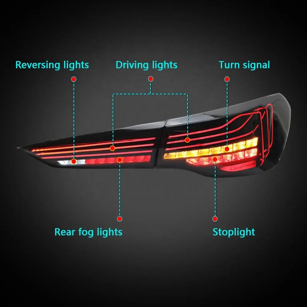 For BMW 4 Series CSL 20-23 Tail Light Assemblies M4 Modified DRL Rear Taillight Flowing Turn Signal Floating Line Car Lamp