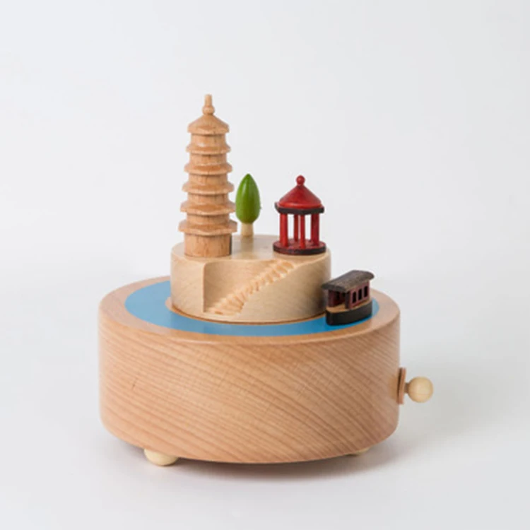 Dependable performance baby music box mechanism wooden windmill music box