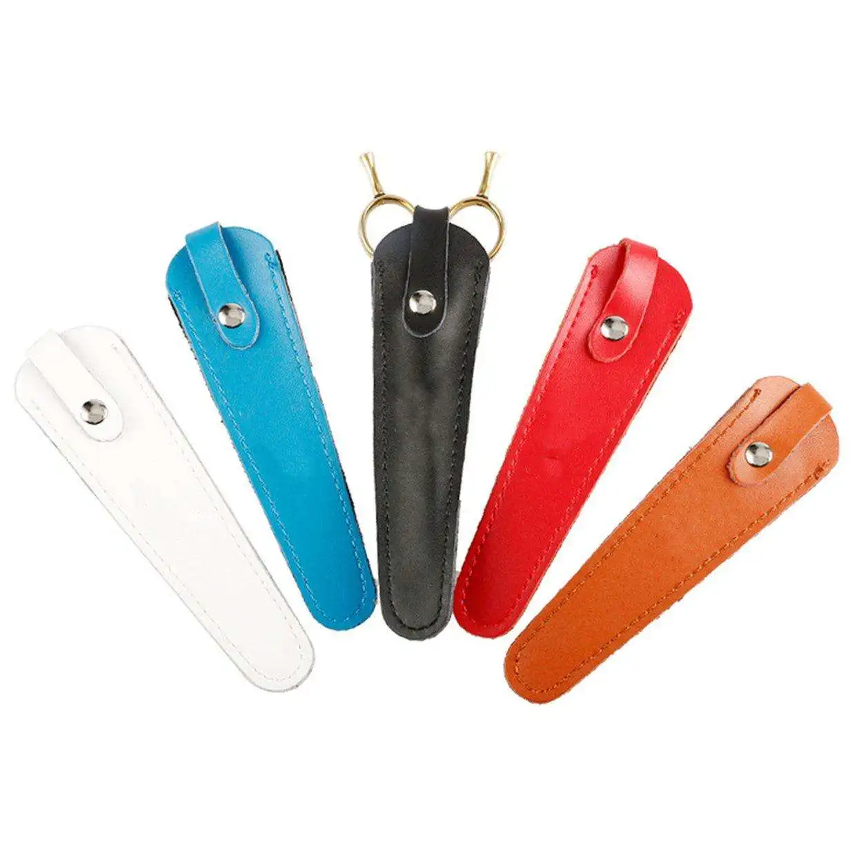 Cowhide Material Single Scissors Bag Leather Scissors Box Tool Holster Waist Clip Bag