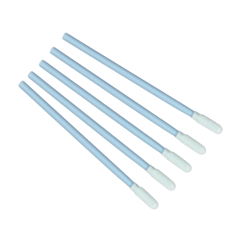 PS743 Double Layer Knitted Dacron Head Blue Green Handle Pcb Sensor Cleaning Cleaner Swab For Print Cleaning