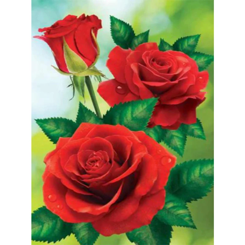 Custom Wholesale  Flower Pictures Home Wall Decor Artwork Handmade Diamond Painting Kit