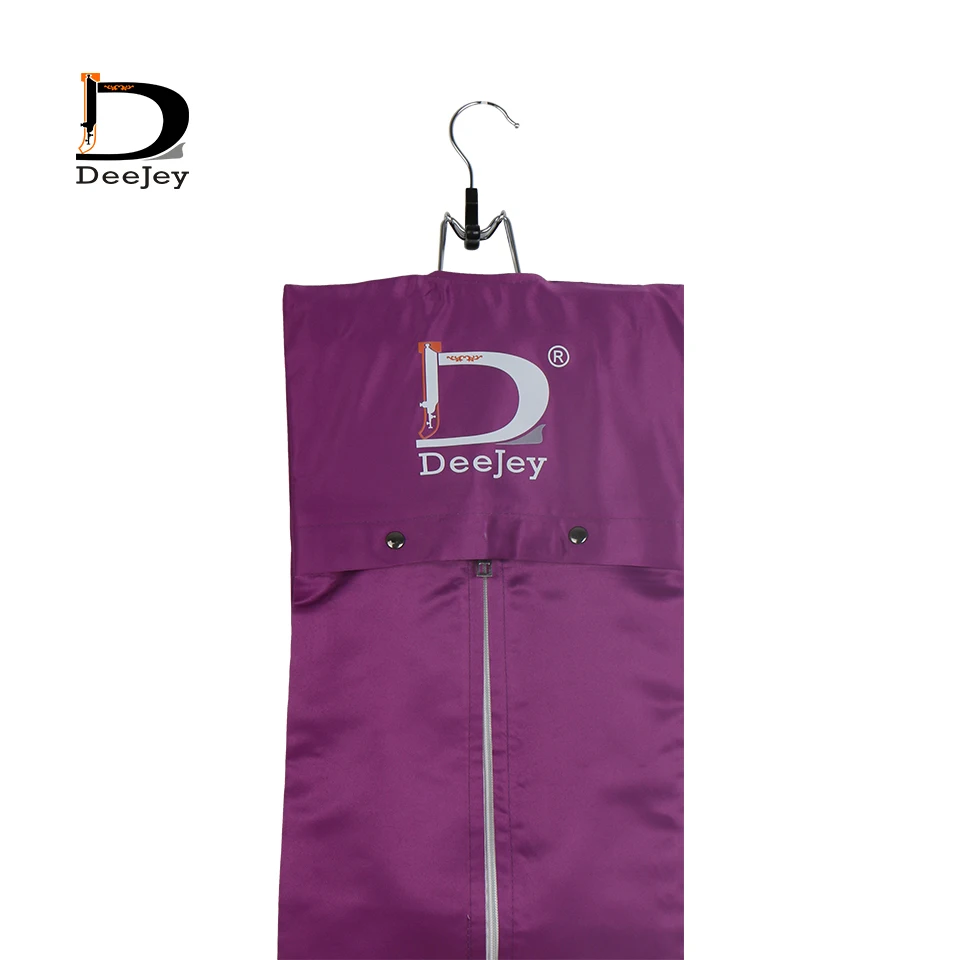 Custom Logo Printing Satin Wig Bag Hanger Storage Hair Extensions Protection Wig Storage Bag With Hanger