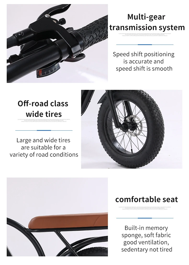 EU US warehouse factory snow ebike e-bike bicicleta electrica  500/750/1000W vintage e bicycle retro electric fat tire bike