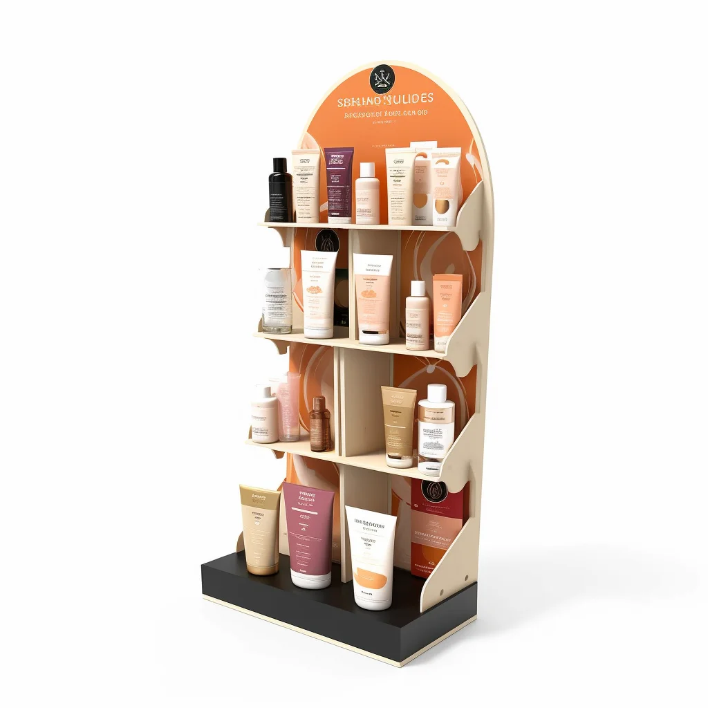 Top Factory Corrugated Cardboard Paper Skincare Store Products Display Stand Rack