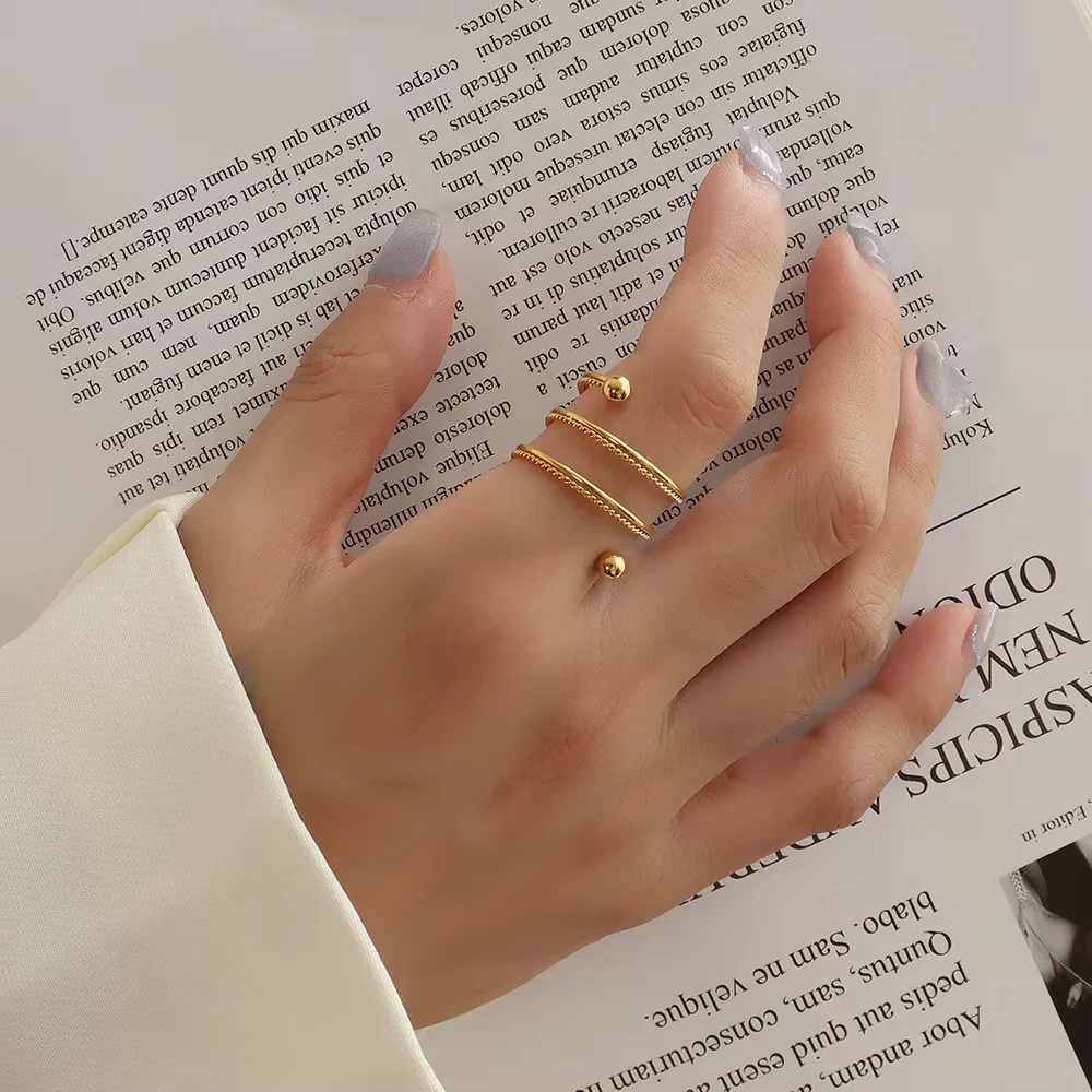 Gold Engagement Ring Fashion Wedding Ring for Girl Latest Simple Design Women Jewelry Minimalist Lover Finger Fine Ring