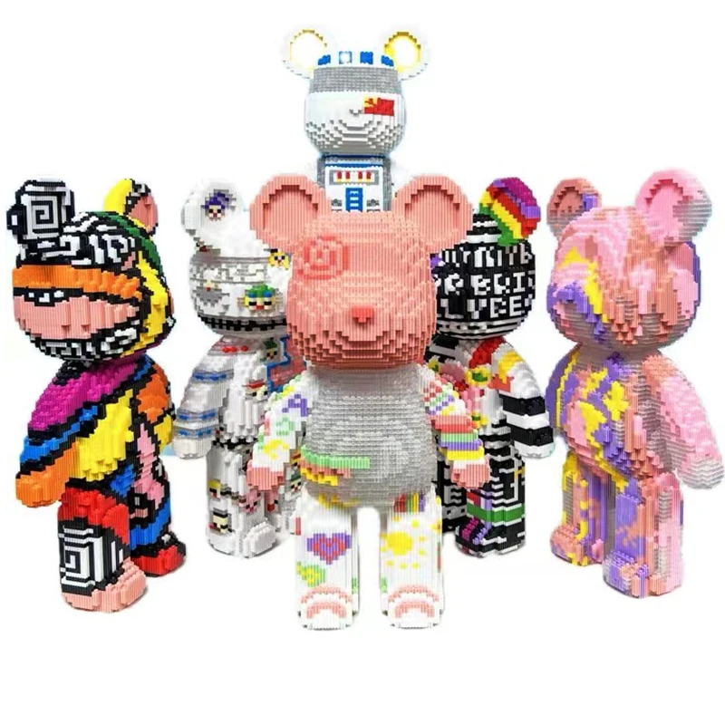 3D Beared Building Block Brick Kawaii Model Micro Diamond Bricks Developmental Toys For Boys Kid Children Birthday Gifts