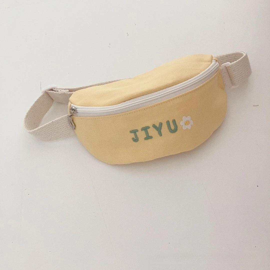 chinese factories Personalized embroidery name cotton chest bag girl kids cross body bags baby boy bag waist kids fanny pack