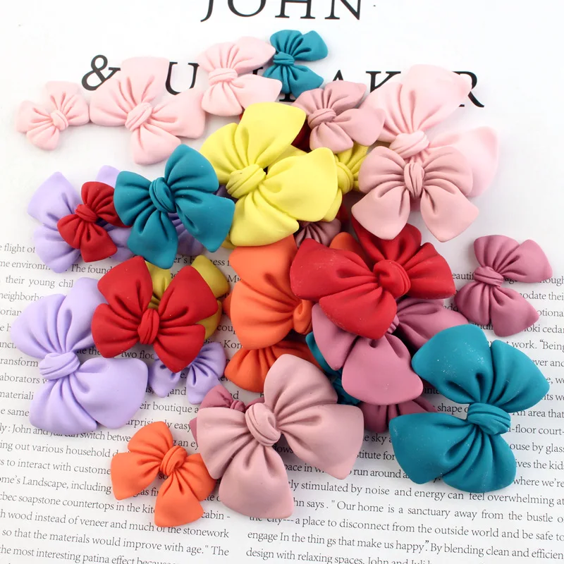 New Matt Bowknot Shape Flatback Resin Cabochons for Hair Ornament Accessories