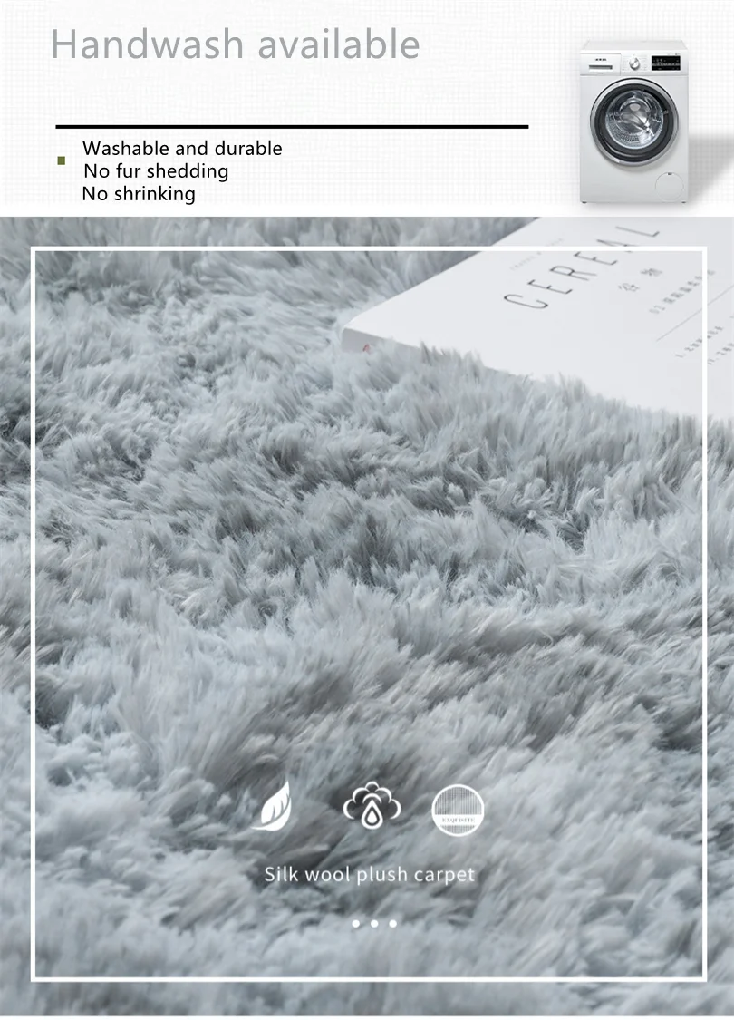 Shaggy Circle Office Carpets Round Living Room Carpet Floor Mat Plush Rug Wool Bedside Carpet