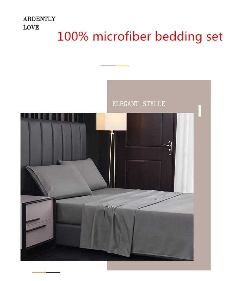 High quality Cheap brushed Microfiber soft polyester Hotel Home Custom Logo twin full king queen solid bed sheet fitted sheet