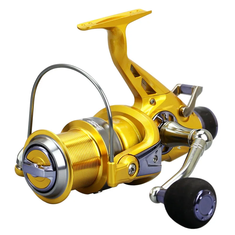
KM50-60 Metal Spinning Fishing Reel Saltwater Carp Fishing Reel Front and rear brake Speed ratio 5.2:1 Jigging ice fishing rod 