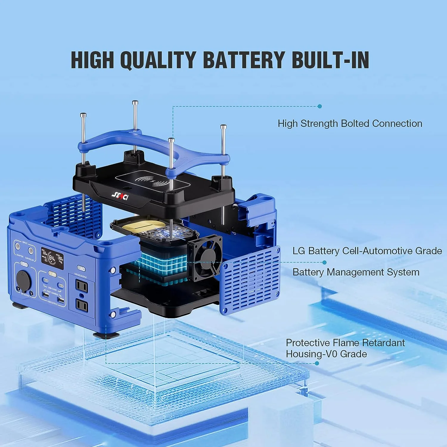 senci Portable Power Station 300W 296Wh 3hrs 100% Recharge 110V 220v 230v AC Pure Sine Wave DC output Solar power Generator