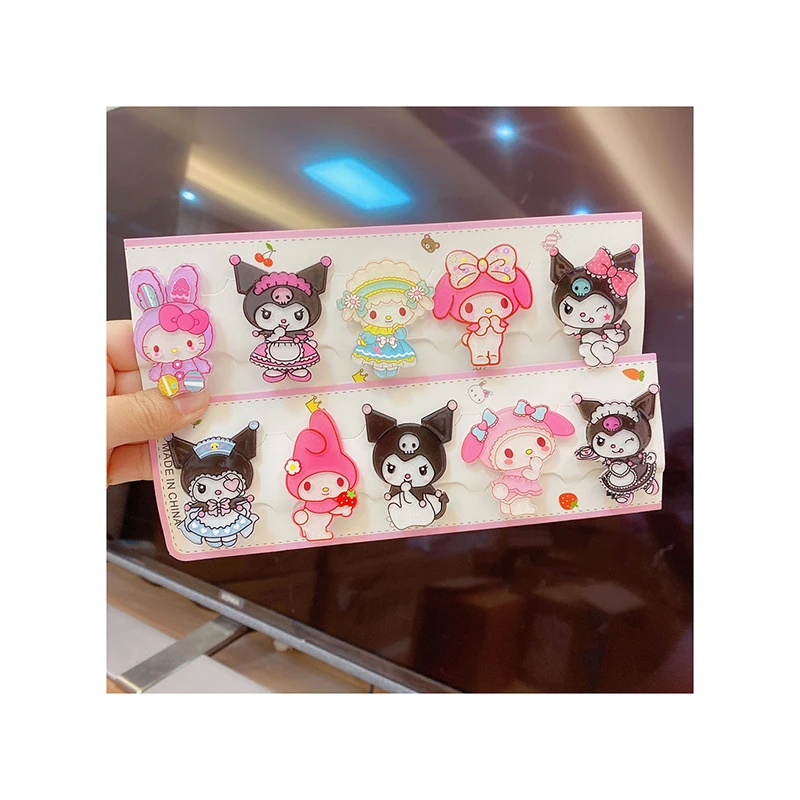 Hot Selling Cute Cartoon Kuromi Melody Hair Acrylic Accessories Kids Hair Clips