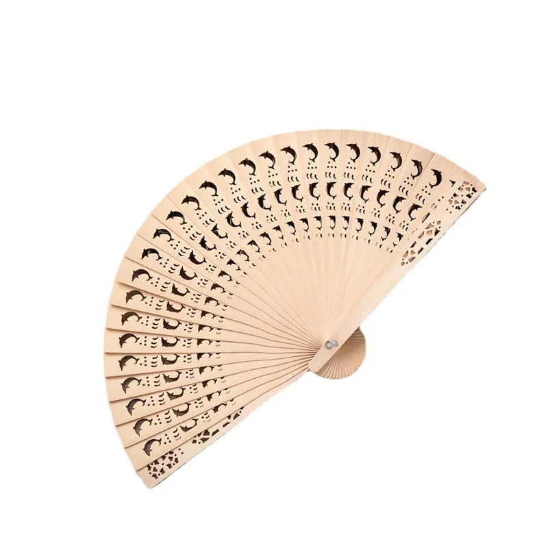 Personal Festival Fan Folding Chinese Carved Fragrance Wood Hand Fans For Wedding Gift Handfan Custom Bone
