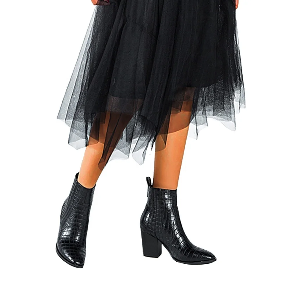 High Quality Women Ankle Boots Zip Pointed Toe High Heels Female Boots Party Shoes 2022 New Fashion