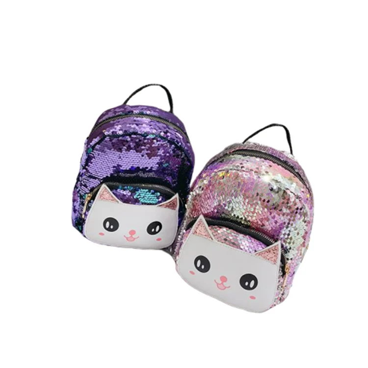 Hot Sale Cute Shining Sequins Cartoon Baby Girl Bag Fancy Bags for Girls Holographic Child School