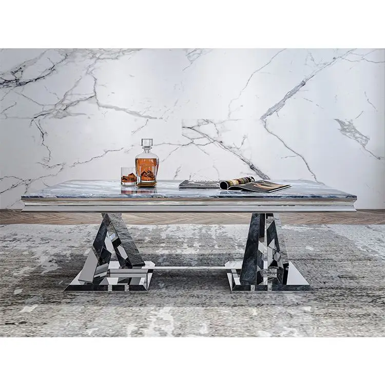 High Quality Modern Style Home Living Room Furniture Retangular Marble Office Coffee Table