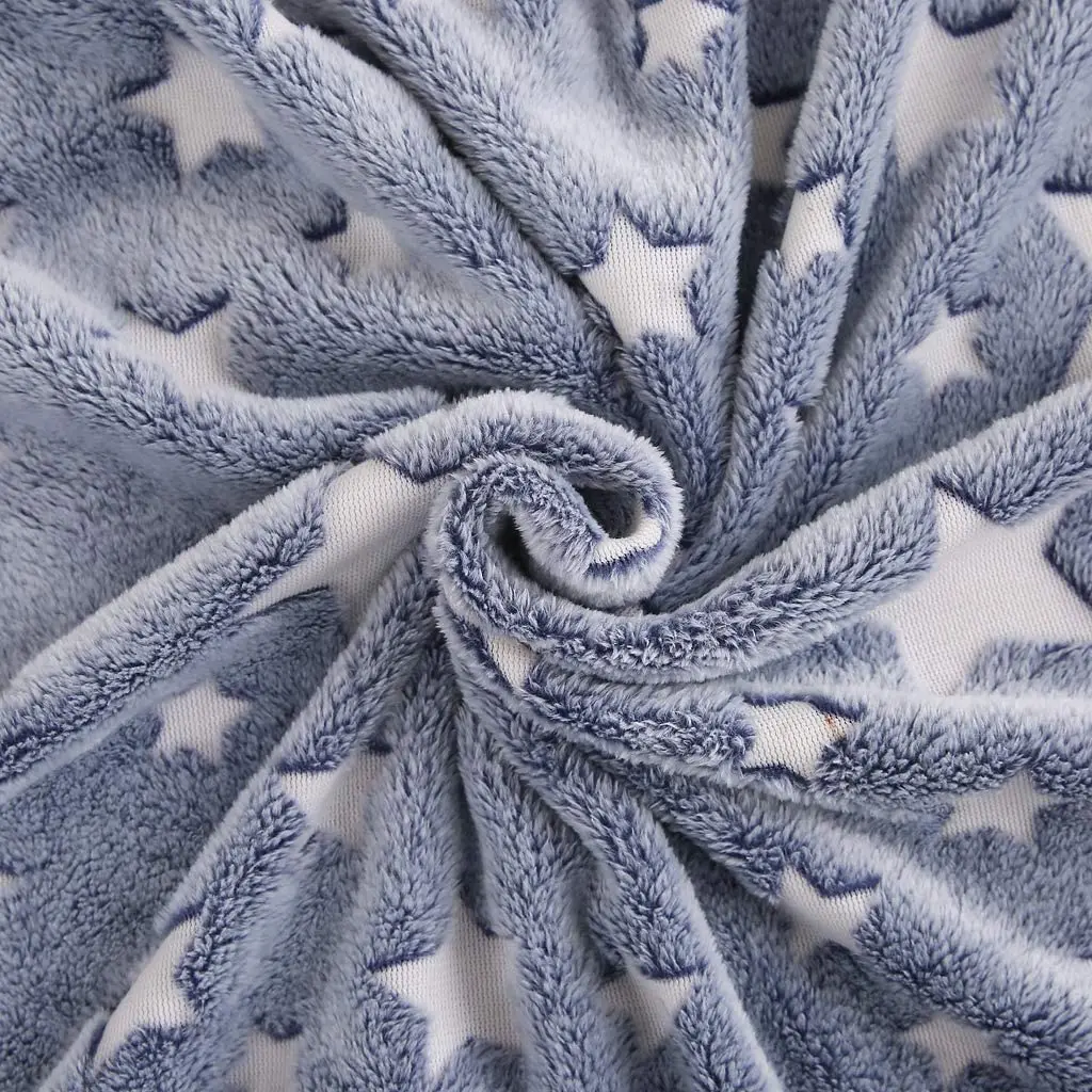 Super Soft Glow in The Dark Blanket Cozy Flannel Star Shining Luminous Blanket