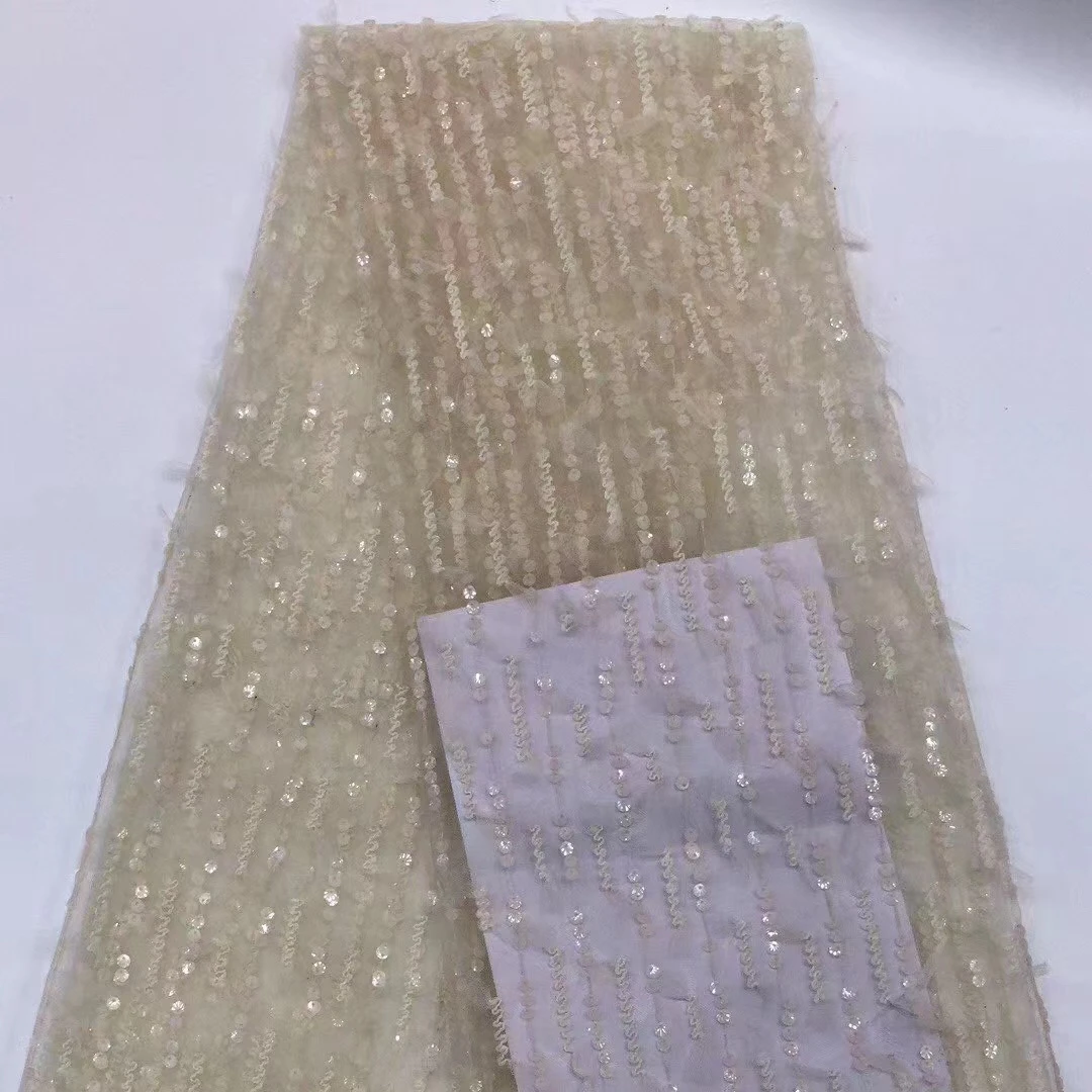 B007  bar Chinese Supplier Colorful Changing Sequins Embroidered Mesh Fabrics