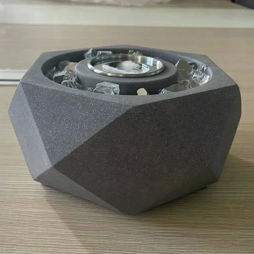 Customized Graphite Concrete fire pits Table Top Ethanol Fire pits Bowl patio heater Outdoor Tabletop Bio ethanol Fireplace