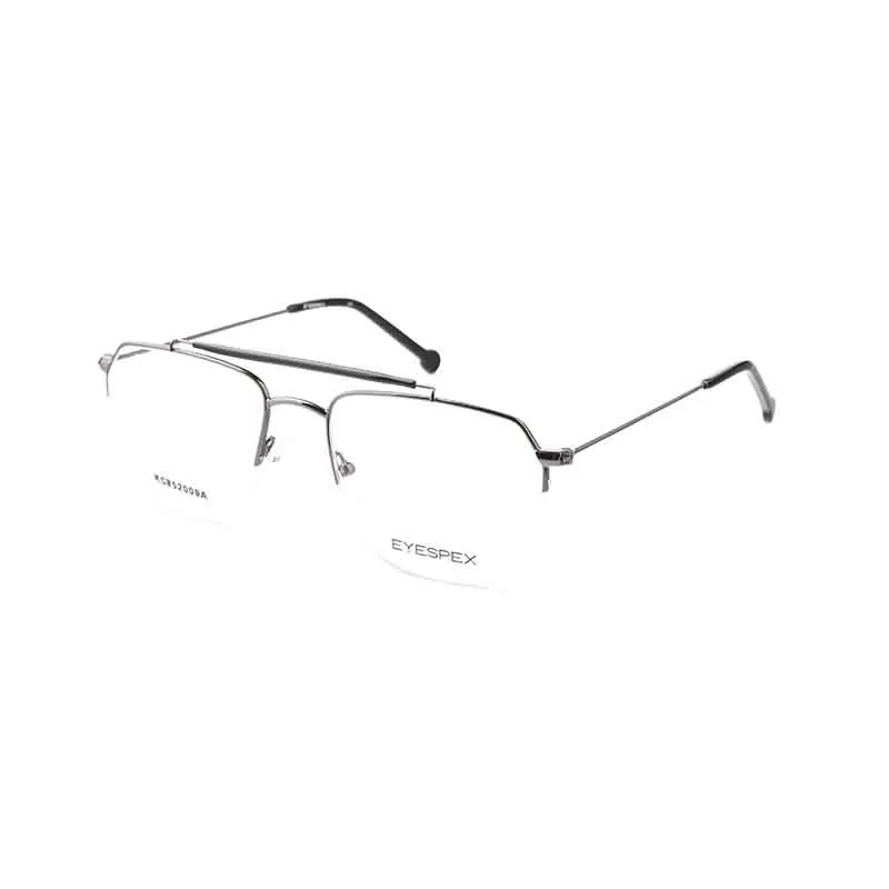 Fashion Half Rimless  Men and Women With Double Bridge Process Metal Computer Reading Optical Frame Glasses