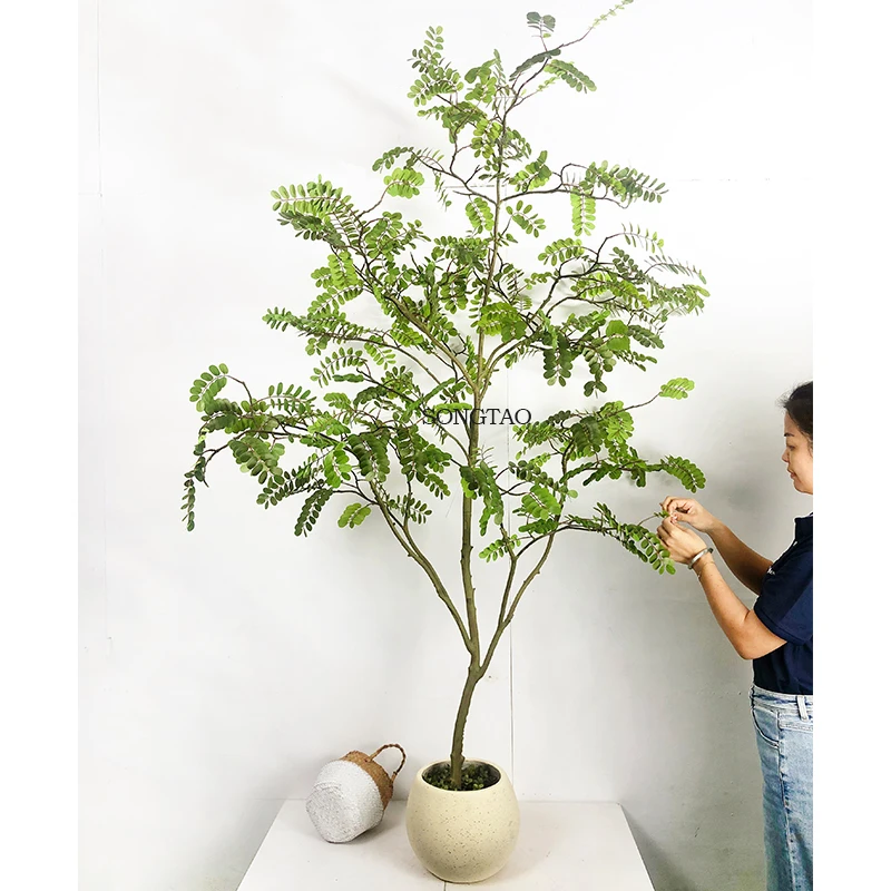 180cm Faux Plants Artificial Phyllanthus Emblica Plant Realistic Artificial Tree for Indoor Home House Party Decor