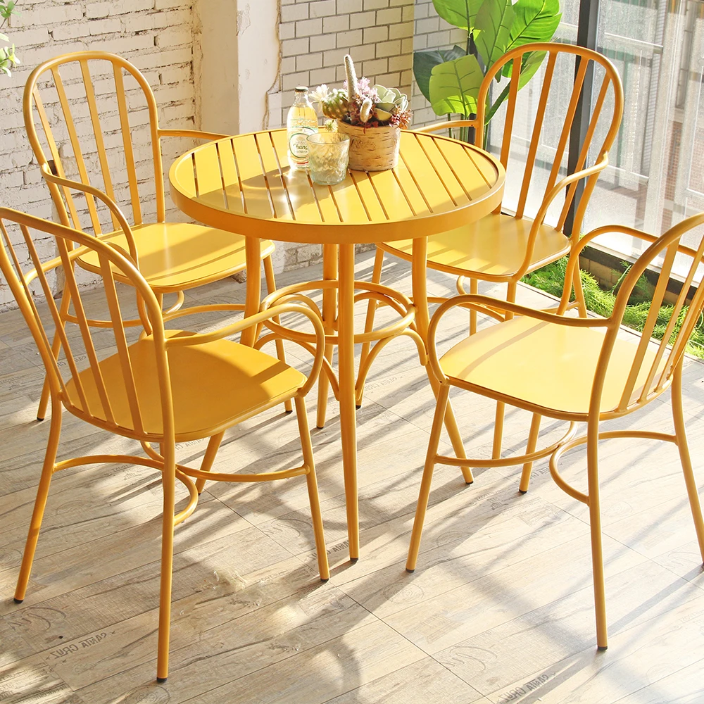 Stackable Colorful Outdoor Furniture Fashion Single Garden Oem Style Packing Modern Metal Chair