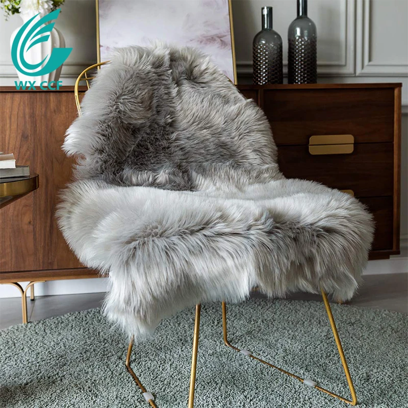Customized soft sheepskin round shaggy faux fur rugs