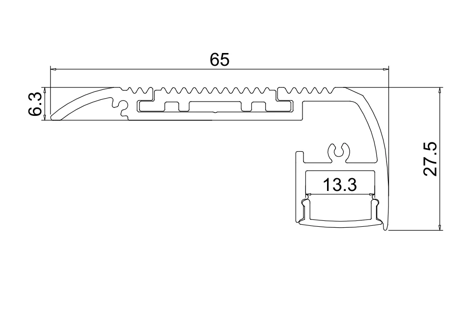 For Cinema Stair Step Nosing Lighting Surface Mounted Led Strip Aluminums extrusion Profile