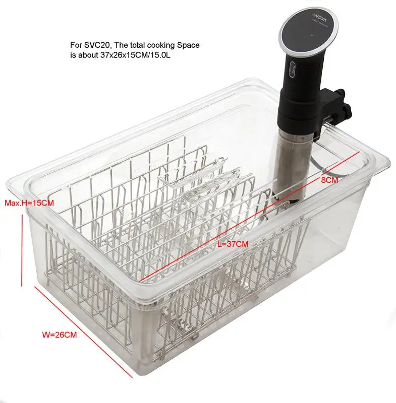 Party size sous vide racks,sous vide container with lid, 26 Quarter big sous vide racks and containers with lid  kit