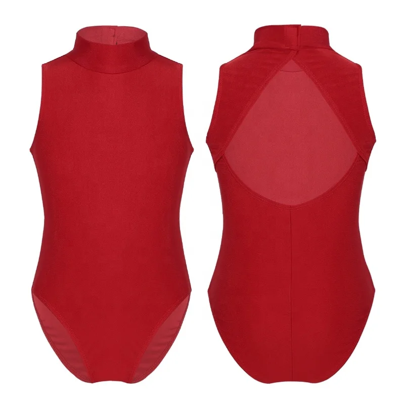 High Quality Kids Girls Backless Unitard Ballet Gymnastics Athletic Bodysuit Sleeveless Dance Leotard