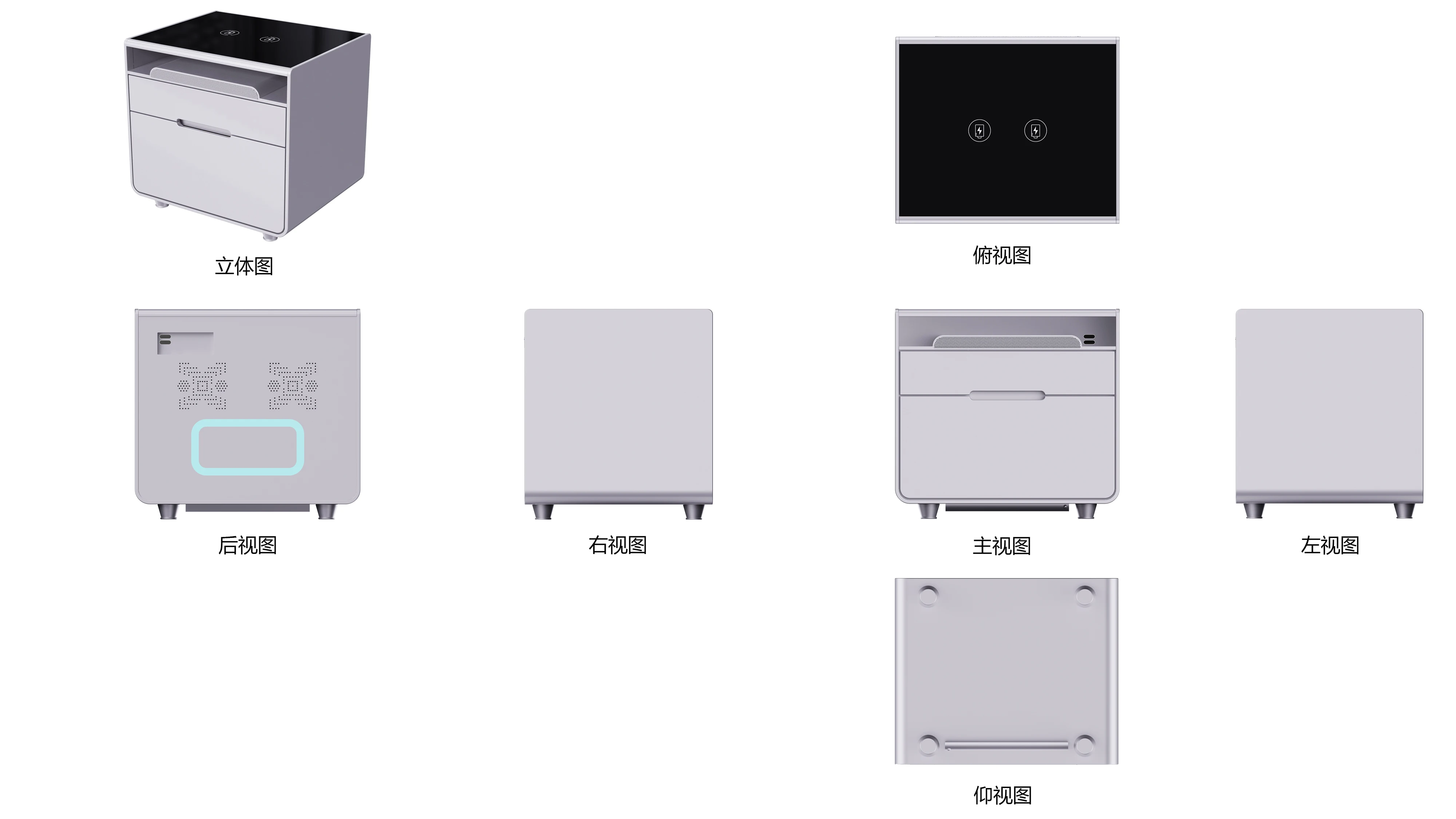 
Newest design side table modern bedside table manually control led wireless charging sofa side tables white 