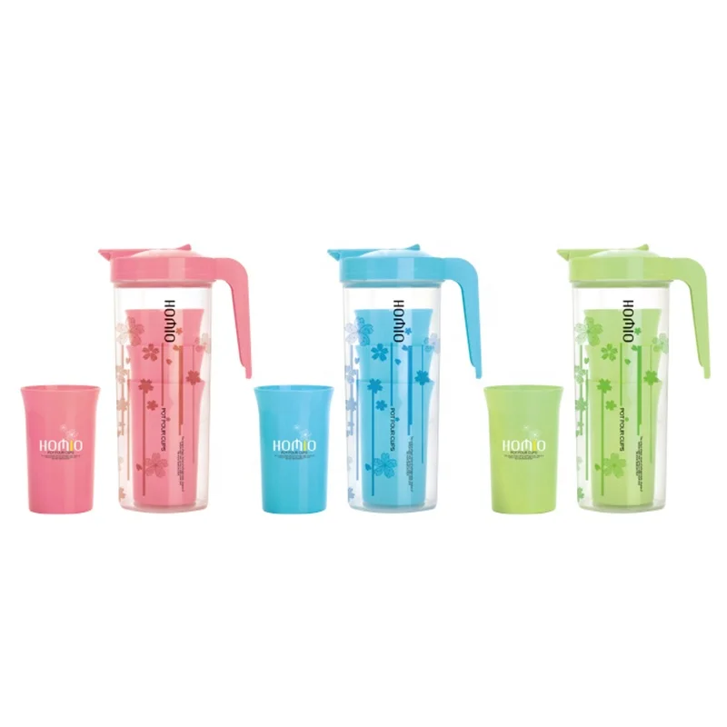 2/2.4/3.5/4L  Plastic PP Water Pitcher Jugs With Cup Sets