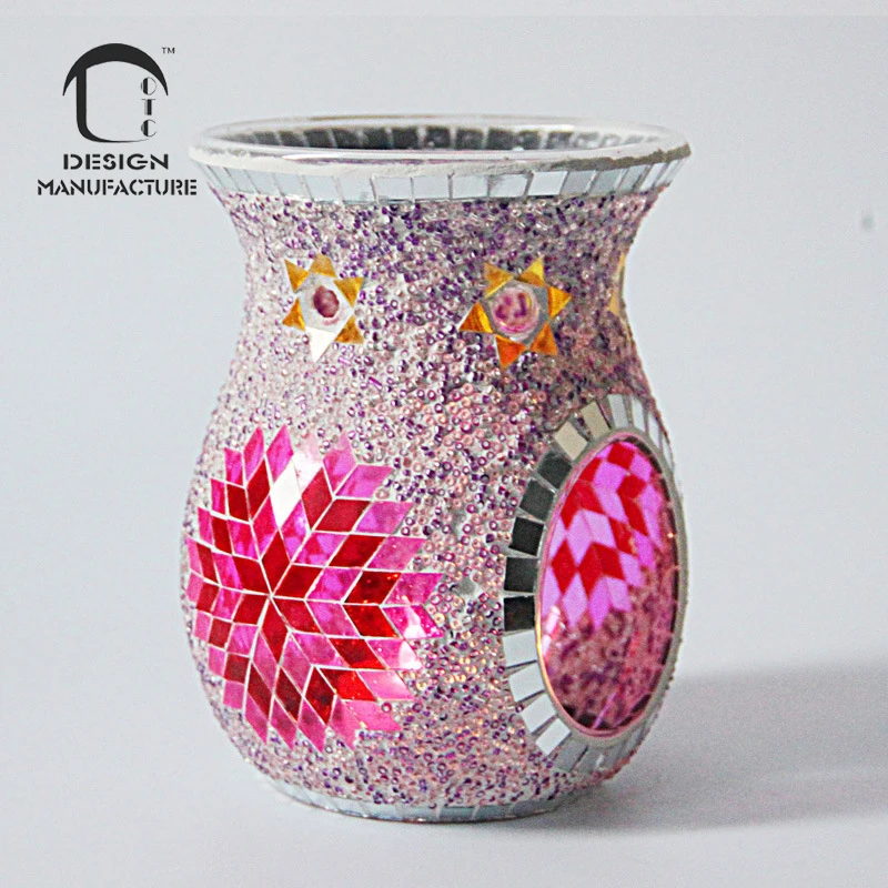 Factory Outlet Unique Electric Mosaic Glass Candle Wax Melter Scented Oil Burner for Home Fragrance