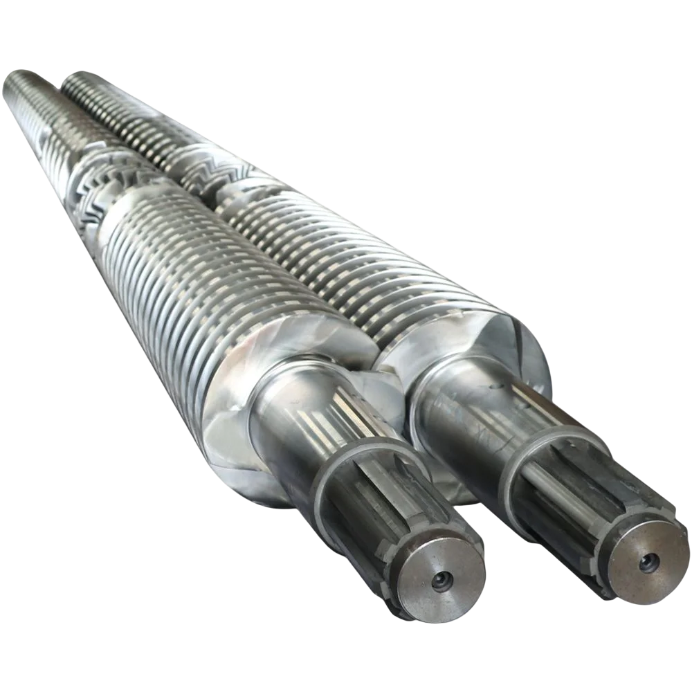 Double Alloy Treatment Conical Twin Screw Barrel For Plastic Sheet and Plate Extruder