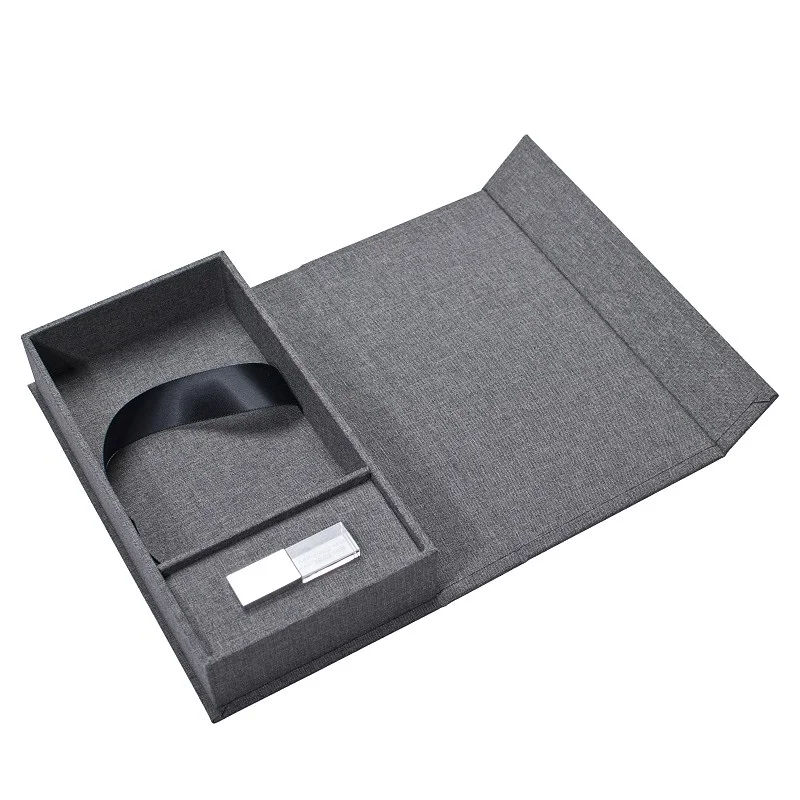 Magnet custom logo linen fabric velvet cloth special art paper photo picture album storage packaging gift box