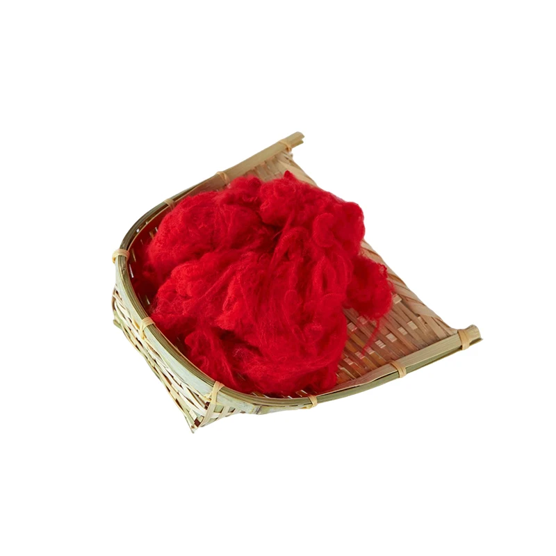 Regenerated Dyed Fibre Red Color Solid Polyester Synthetic Fiber for Sound Absorbing Panels