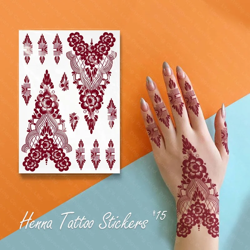 Flower Pattern Lace Temporary Henna Tattoo Sticker With Waterproof High Quality