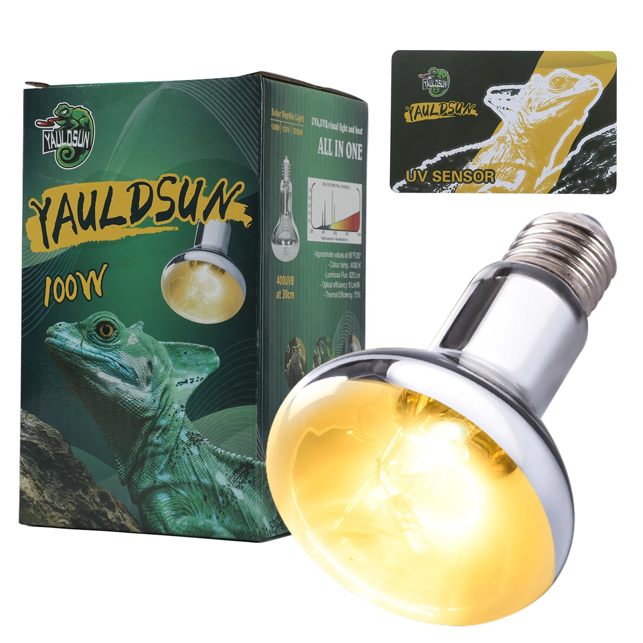 Тепловая лампа UVA/UVB для рептилий куриных черепах ящериц животных