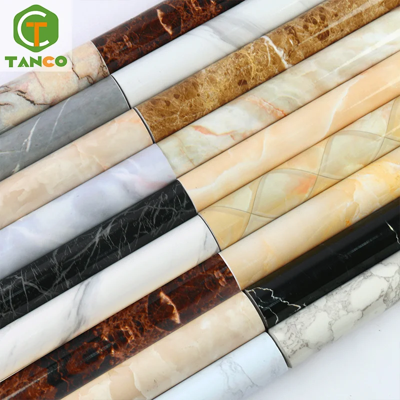 60cm thicken pvc decorative films self adhesive marble contact paper for kitchen cabinets