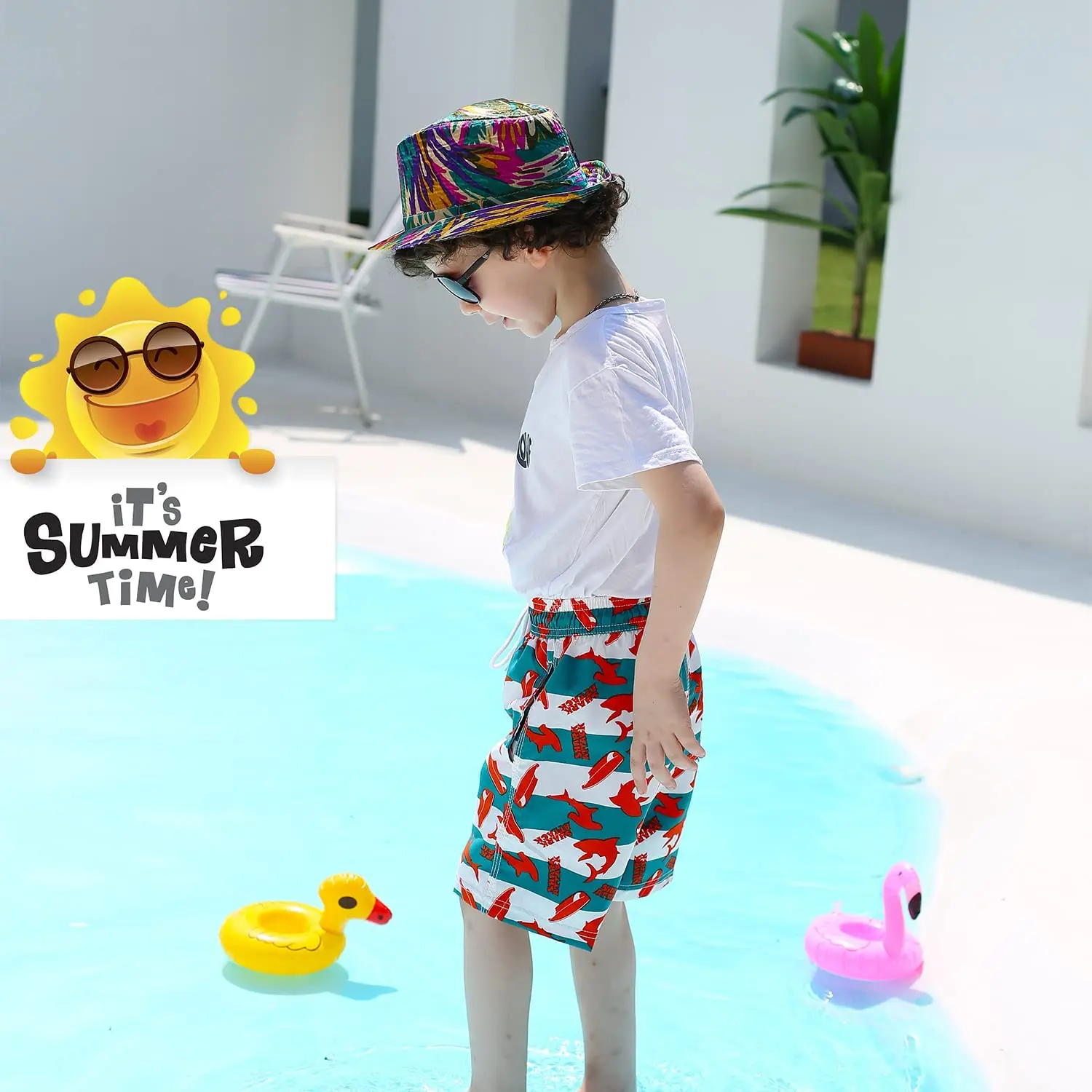 Toddler Boy Swim Shorts Custom 100% Polyester Swim Trunks Boy Swimwear Bathing Suit