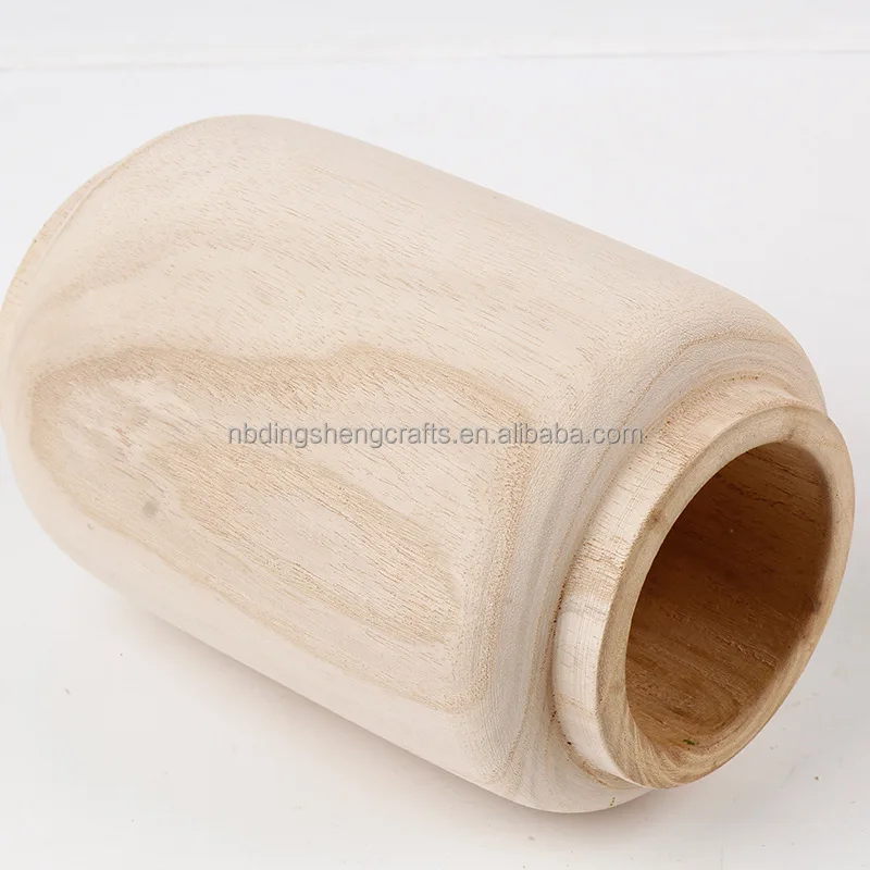 China Factory Promotion natural wood home decorative flower vase for sale