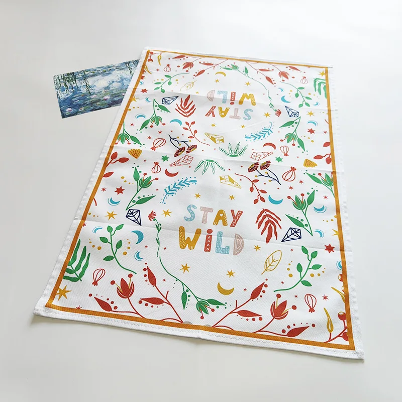 Custom Digitally Printed Tea Towel 100% Cotton Twill Printed Kitchen Tea Towel
